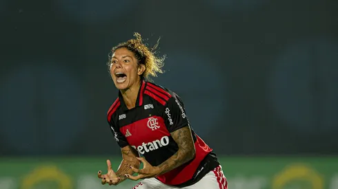 Cristiane balançou as redes diante do Bragantino – Foto: Paula Reis/Flamengo