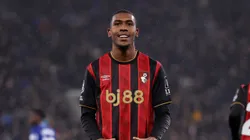 Rayan of AFC Bournemouth celebrates scoring his team's first goal during the Premier League match between Everton and Bournemouth at Goodison Park on February 10, 2026 in Liverpool, England. (Photo by Carl Recine/Getty Images)