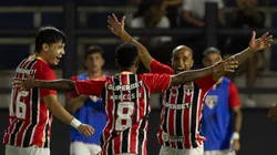 LUCAS MOURA jogador do Sao Paulo comemora seu gol durante partida contra o Bragantino no estadio Cicero De Souza Marques pelo campeonato Paulista 2026. Foto: Joisel Amaral/AGIF