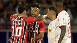 Lucas Moura, jogador do São Paulo, comemora seu gol durante partida contra o Bragantino no estadio Cicero De Souza Marques pelo campeonato Paulista 2026. Foto: Joisel Amaral/AGIF