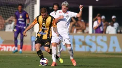 Benjamin Rollheiser jogador do Santos durante partida contra o Novorizontino no estadio Vila Belmiro pelo campeonato Paulista 2026. Foto: Mauricio De Souza/AGIF