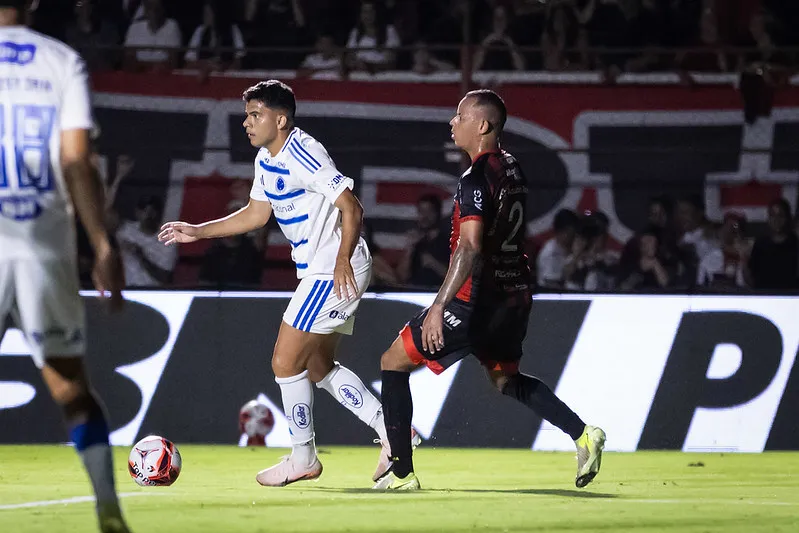 Bruno Rodrigues durante partida contra o Pouso Alegre. Foto: Gustavo Aleixo/Cruzeiro