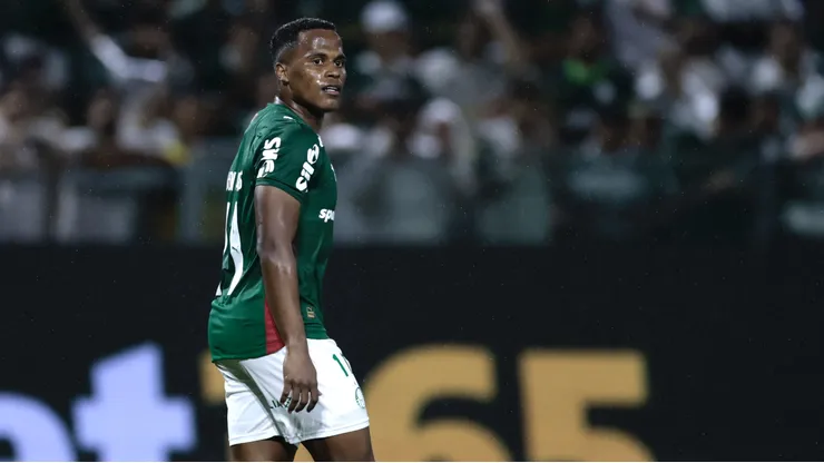 Jhon Arias jogador do Palmeiras durante partida contra o Capivariano no estadio Arena Barueri pelo campeonato Paulista 2026. Foto: Marcello Zambrana/AGIF