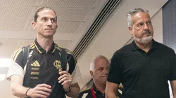 Filipe Luís e José Boto chegando no Maracanã para partida válida pelo Campeonato Carioca