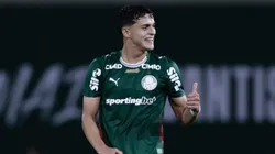 Sosa jogador do Palmeiras comemora seu gol durante partida contra o Capivariano no estadio Arena Barueri pelo campeonato Paulista 2026. Foto: Marcello Zambrana/AGIF
