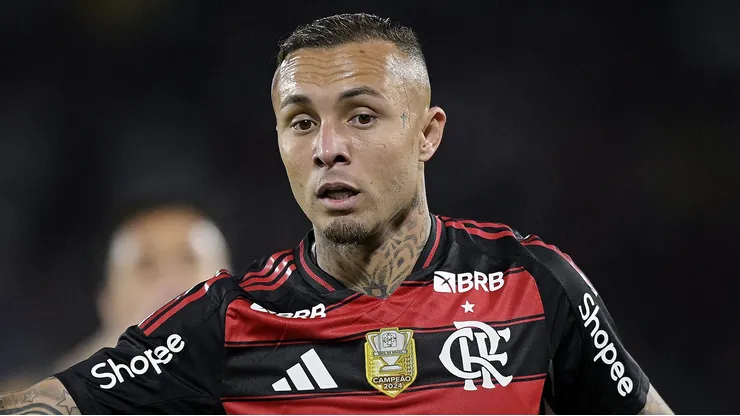 Everton Cebolinha jogador do Flamengo durante partida contra o Fluminense. Foto: Alexandre Loureiro/AGIF
