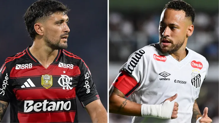 Arrascaeta pode ser o exemplo para Neymar - Foto Arrascaeta: Thiago Ribeiro/AGIF) - Foto Neymar: Jota Erre/AGIF