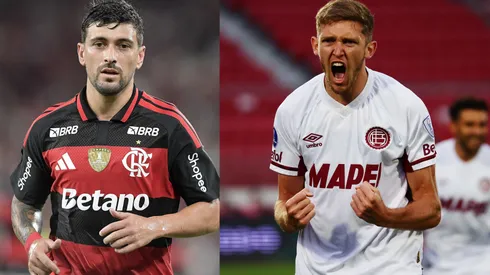 Arrascaeta e Rodrigo Castillo vão se enfrentar nesta quinta-feira (26) – Fotos: Thiago Ribeiro/AGIF e Marcelo Hernandez/Getty Images