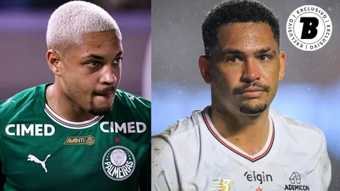 Vitor Roque e Luciano travam disputa pelo protagonismo – Fotos: Fabio Giannelli/AGIF e Marcello Zambrana/AGIF