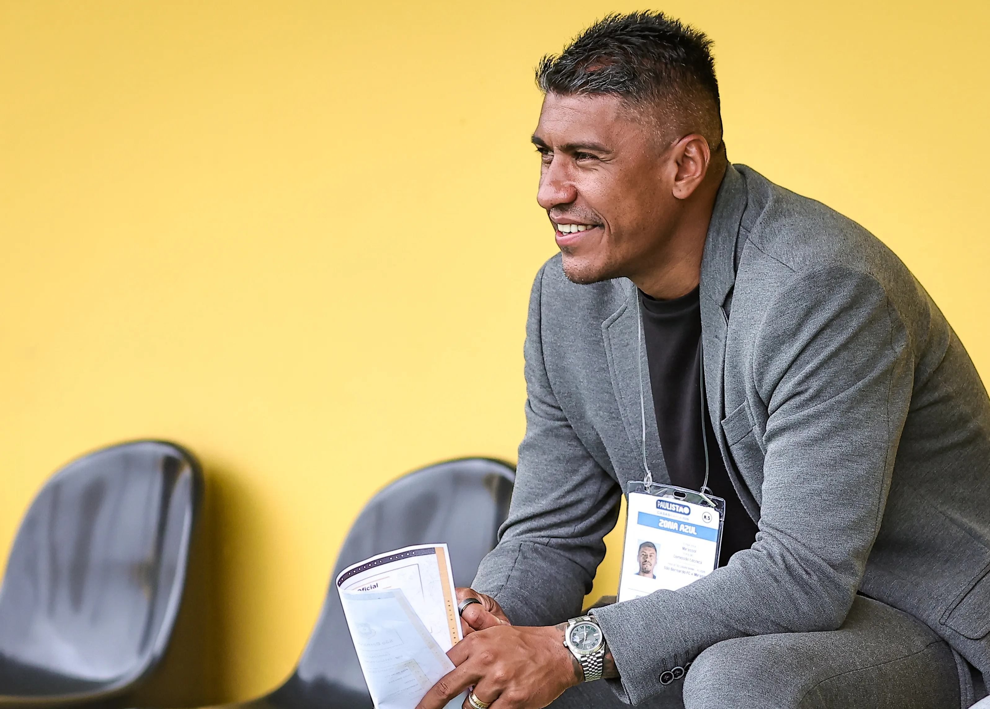 Paulinho diretor do Mirassol durante partida contra o Sao Bernardo no estadio Primeiro de Maio pelo campeonato Paulista 2026. Foto: Fabio Giannelli/AGIF