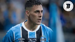 Cristian Pavón jogador do Grêmio durante partida contra o Palmeiras no estádio Arena do Grêmio pelo campeonato Brasileiro A 2025