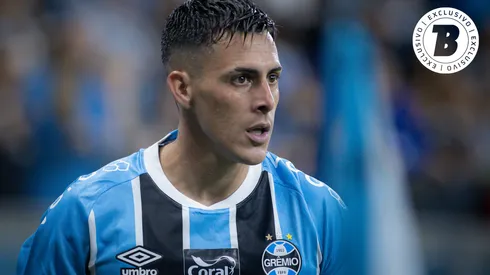 Cristian Pavón jogador do Grêmio durante partida contra o Palmeiras no estádio Arena do Grêmio pelo campeonato Brasileiro A 2025