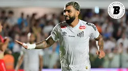 Gabigol jogador do Santos comemora seu gol. Foto: Jota Erre/AGIF
