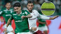 Palmeiras x Fluminense contou com erro na saída de bola. FotoxFoto: Marcello Zambrana/AGIF e Reprodução.