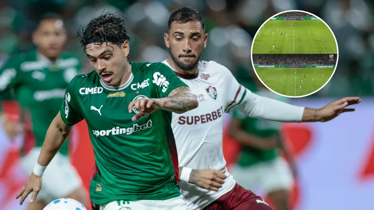 Palmeiras x Fluminense contou com erro na saída de bola. FotoxFoto: Marcello Zambrana/AGIF e Reprodução.