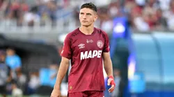 Rodrigo Castillo marcou o gol da vitória do Lanús no jogo de ida da Recopa Sul-Americana. Foto: Christian Alvarenga/Getty Images