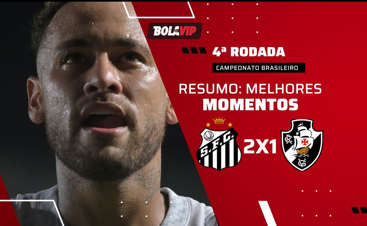 Neymar dá show, marca golaço e Santos vence o Vasco pelo Brasileirão