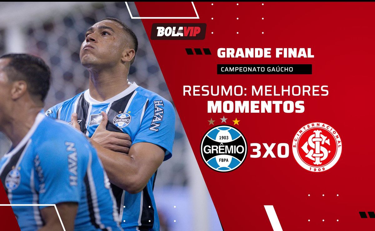 Com show de Amuzu e expulsão de Bernabei, Grêmio goleia o Internacional pela final do Gauchão