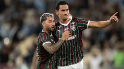 Paulo Henrique Ganso, jogador do Fluminense, comemora seu gol com Lucho Acosta jogador da sua equipe durante partida contra o Vasco no estadio Maracana pelo campeonato Carioca 2026. Foto: Jorge Rodrigues/AGIF