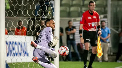 Everson, jogador do Atlético-MG, durante partida contra o América no estádio Independência pelo campeonato Mineiro 2026. Foto: Fernando Moreno/AGIF