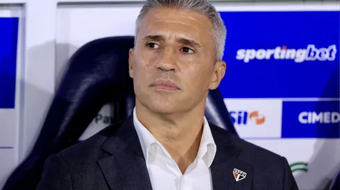 Hernán Crespo, técnico do São Paulo, durante a semifinal diante do Palmeiras Foto: Marcello Zambrana/AGIF
