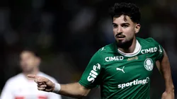 SP - BARUERI - 01/03/2026 - PAULISTA 2026, PALMEIRAS X SAO PAULO - Flaco Lopez jogador do Palmeiras comemora seu gol durante partida contra o Sao Paulo no estadio Arena Barueri pelo campeonato Paulista 2026. Foto: Marcello Zambrana/AGIF