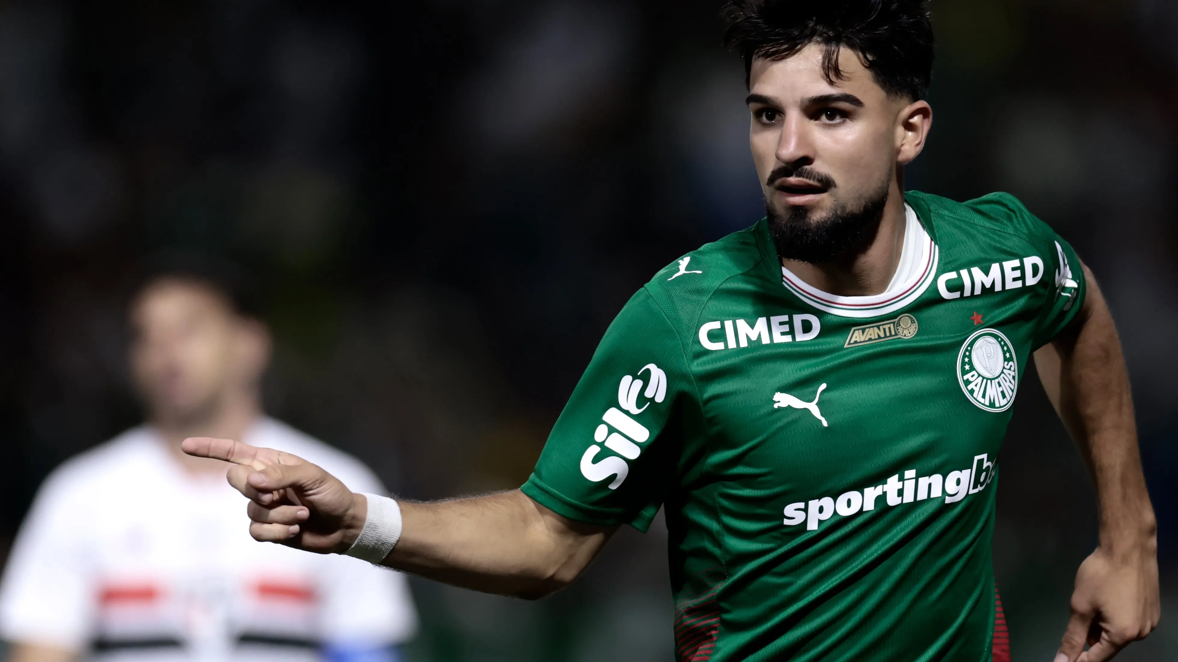 Flaco Lopez comemora seu gol durante partida contra o Sao Paulo no estadio Arena Barueri pelo campeonato Paulista 2026. Foto: Marcello Zambrana/AGIF