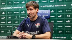 Cuberas concedeu entrevista coletiva após a partida. Foto: Marcelo Gonçalves/Fluminense FC