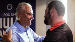 Tite cumprimenta Danilo antes de Cruzeiro x Pouso Alegre