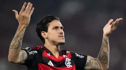 - Pedro jogador do Flamengo comemora seu gol durante partida contra o Estudiantes