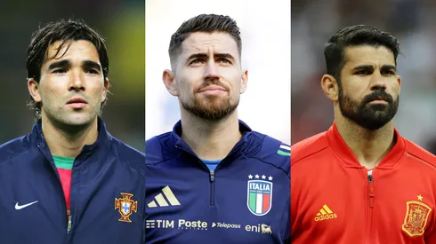 Deco, Jorginho e Diego Costa escolheram outras seleções para defender na carreira. Fotos: Jamie McDonald, Adam Hunger e Richard Heathcote/Getty Images