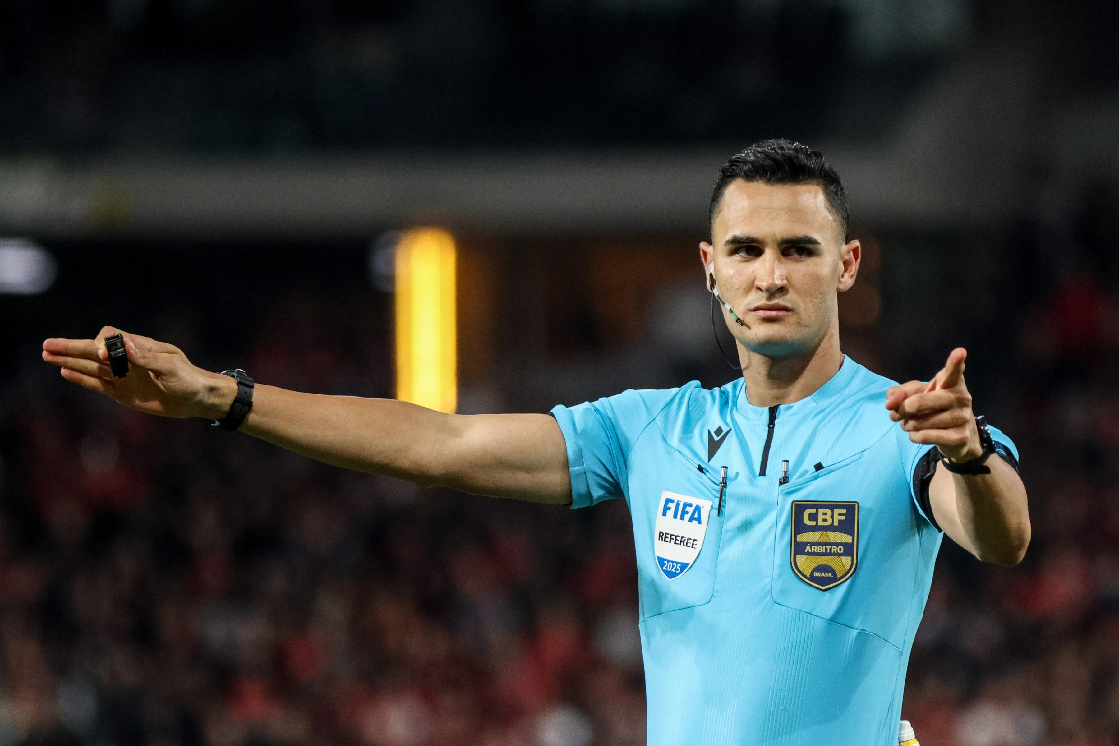 Matheus Candançan será o responsável da partida entre Palmeiras x Novorizontino, nesta quarta, em Barueri – Foto: Robson Mafra/AGIF