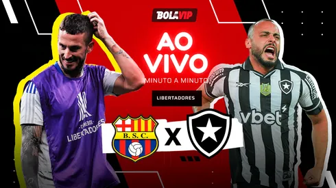Barcelona SC x Botafogo é transmitido ao vivo pelo Bolavip Brasil. Fotos: Ettore Chiereguini e Thiago Ribeiro – AGIF
