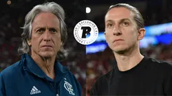 Comparação entre Jorge Jesus e Filipe Luís. FotoxFoto: Thiago Ribeiro/AGIF