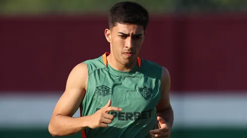 Lezcano em treino no CT Carlos Castilho – Foto: Marcelo Gonçalves / Fluminense FC