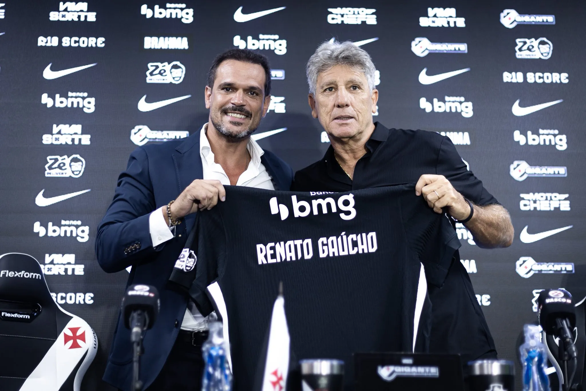 Renato Gaúcho foi apresentado no Vasco. Foto: Matheus Lima/Vasco