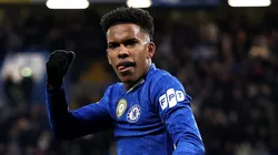 Estevao of Chelsea celebrates scoring his team's second goal during the UEFA Champions League 2025/26 League Phase MD5 match between Chelsea FC and FC Barcelona at Stamford Bridge on November 25, 2025 in London, England. (Photo by Justin Setterfield/Getty Images)