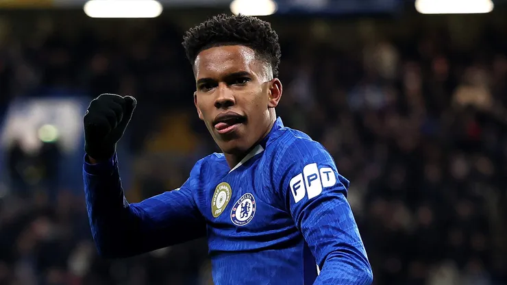 Estevao of Chelsea celebrates scoring his team's second goal during the UEFA Champions League 2025/26 League Phase MD5 match between Chelsea FC and FC Barcelona at Stamford Bridge on November 25, 2025 in London, England. (Photo by Justin Setterfield/Getty Images)