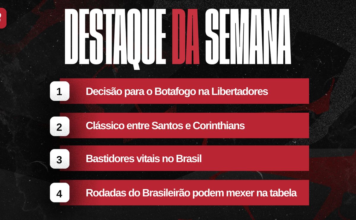 Agenda do futebol da semana de 9 a 15/03: Libertadores, Brasileirão e bastidores do futebol brasileiro