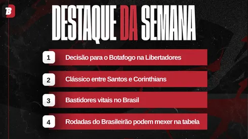 Confira a agenda da semana no futebol