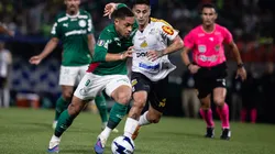 Vitor Roque, do Palmeiras, em ação contra o Novorizontino no primeiro jogo da final - Foto: Ettore Chiereguini/AGIF