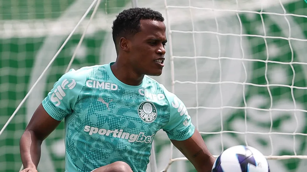 Jhon Arias treinou entre titulares do Palmeiras – Foto: Cesar Greco/Palmeiras/by Canon