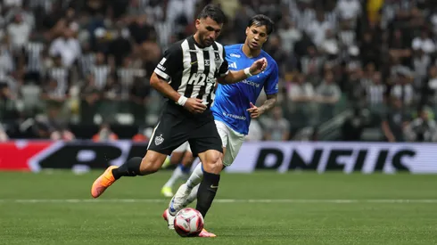Junior Alonso, jogador do Atlético-MG durante partida contra o Cruzeiro no estadio Arena MRV pelo campeonato Mineiro 2026. Foto: Gilson Lobo/AGIF
