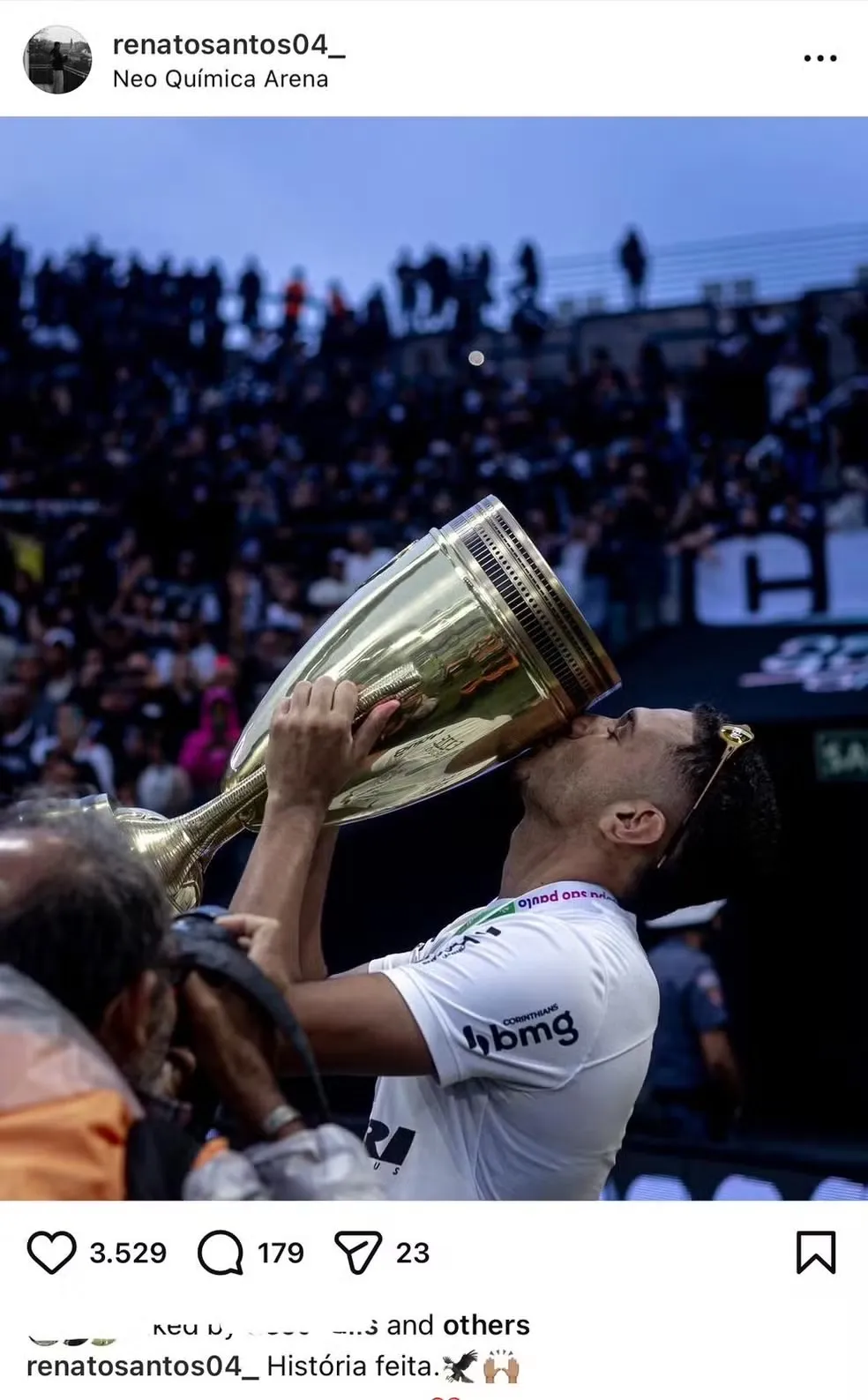 Renato em ação pelo Corinthians – Foto: Divulgação/Instagram