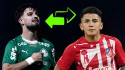 Flaco López e Thiago Almada. Foto: Marcello Zambrana/AGIF e Alex Caparros/Getty Images