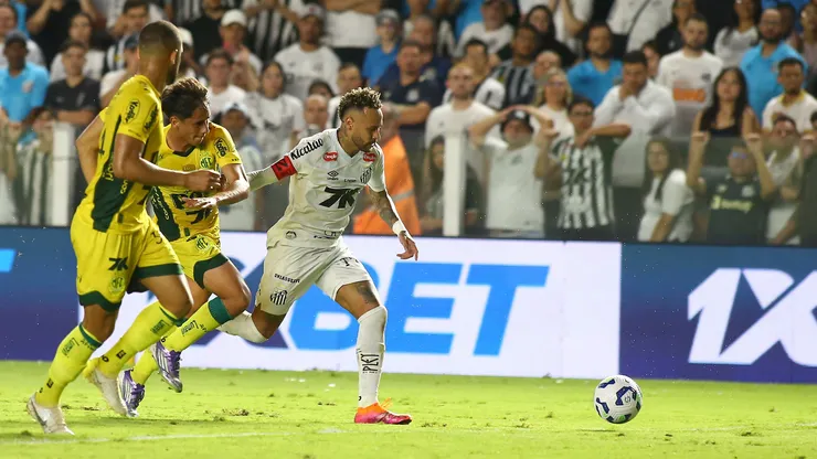 Neymar Jr. jogador do Santos durante partida contra o Mirassol. Foto: Mauricio De Souza/AGIF