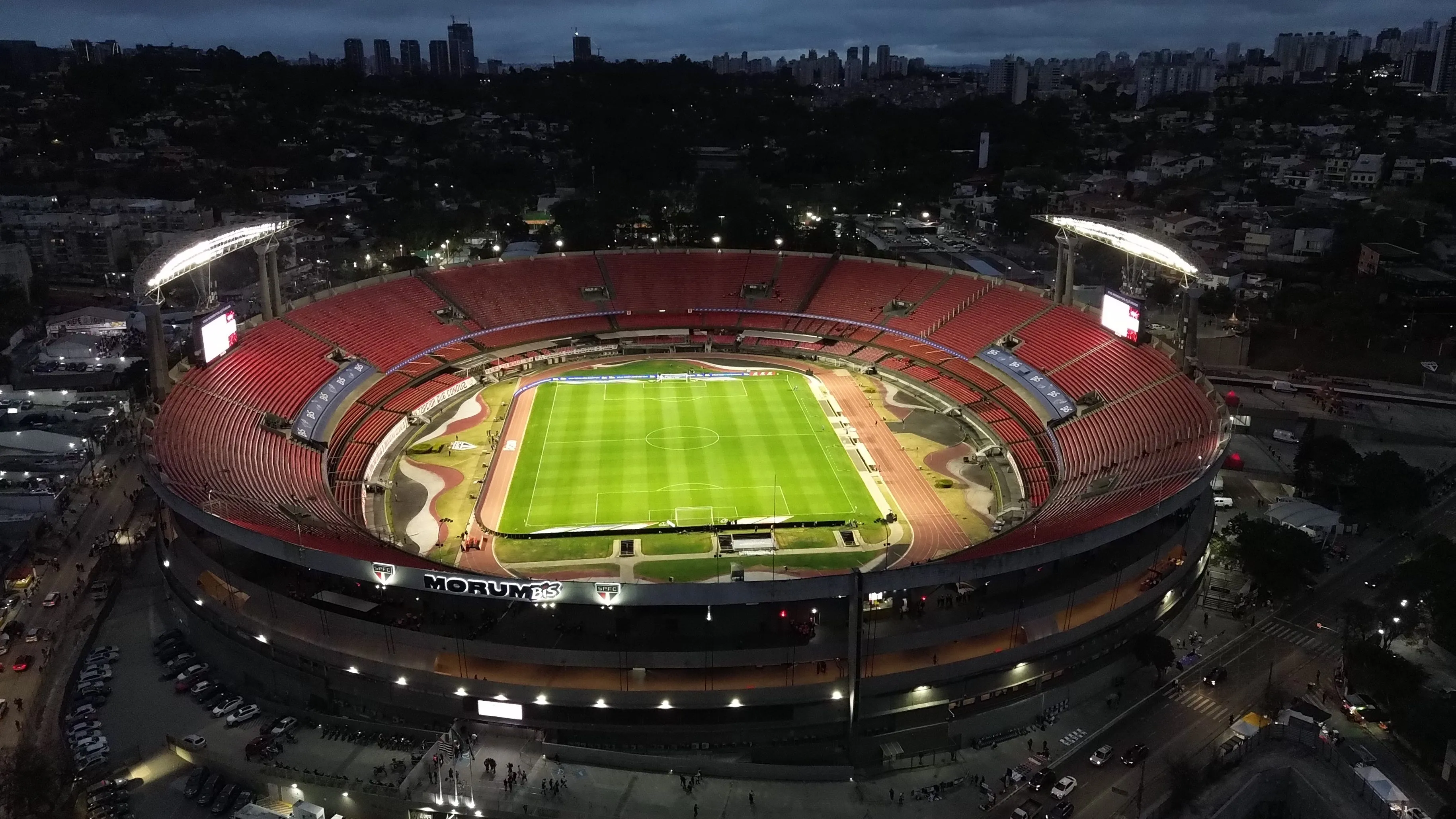 Vista Aérea do estádio Morumbis em São paulo (SP), antes da partida entre São Paulo. Foto: Marlon Costa/AGIF