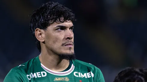 Gustavo Gomez jogador do Palmeiras durante partida contra o Fluminense no estadio Arena Barueri pelo campeonato Brasileiro A 2026. Foto: Ettore Chiereguini/AGIF
