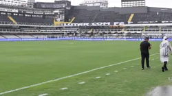 Vista geral do estadio Vila Belmiro para partida entre Santos e Vasco, apesar das chuvas que nao param, pelo campeonato Brasileiro A 2026. Foto: Jota Erre/AGIF