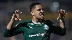 Vitor Roque celebra gol diante do Novorizontino